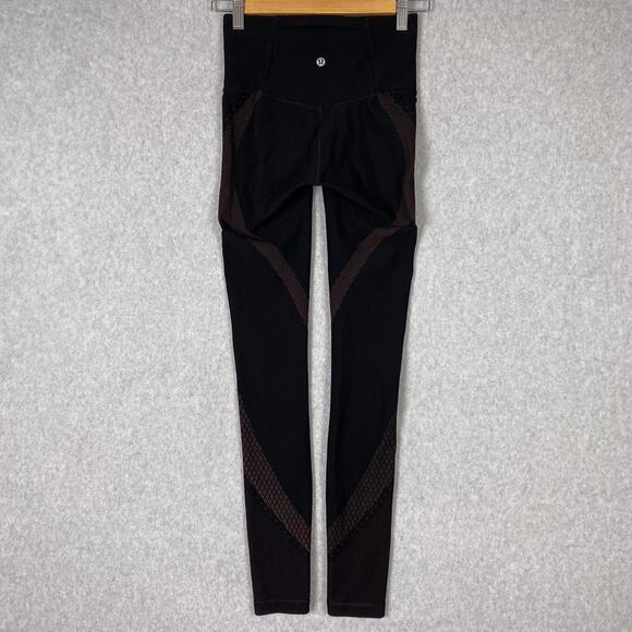 Lululemon Womens 4 Mapped Out High Rise Tight in Black/Ancient Copper - Picture 4 of 7